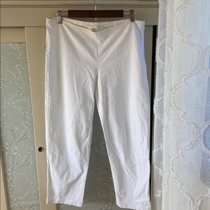 Eileen Fisher white pants side zip Petite medium